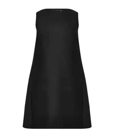 Balenciaga Sleeveless Straight-cut Short Dress In Black