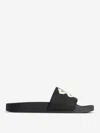 Balenciaga Black Sandals With Maxi Contrasting Logo In Tech Fabric Man