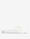 Balenciaga Slide Logo Flip Flops In White