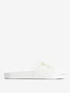 Balenciaga Slide Logo Flip Flops In White