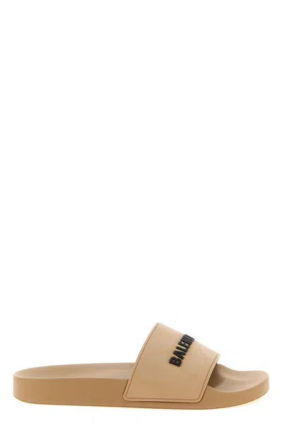 Balenciaga 'slide Pool' Sandals In Brown