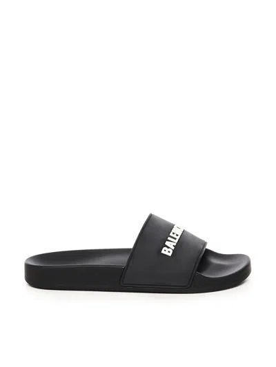 Balenciaga Slide Sandal Rubber Pool In Black