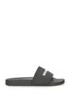 Balenciaga Pool Slide Slipper-mule In Black Polyuretan In Black