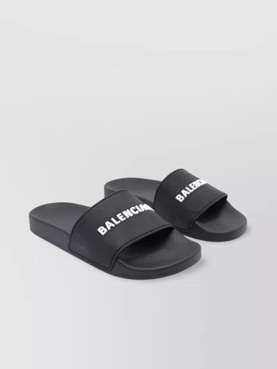 Balenciaga Women's Pool Slide Bal Logo In Black