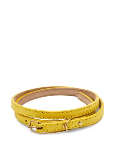 Pre-owned Balenciaga Slim Buckle Belt In Yellow