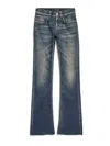 Balenciaga Washed-out Bootcut Jeans In Blue