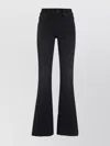 Balenciaga Flared Trousers With High Waist And Raw Hem In Black