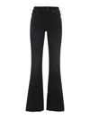 Balenciaga Flared Trousers With High Waist And Raw Hem In Black