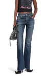 Balenciaga Slim Fit Bootcut Pants In Cotton Denim In Blue
