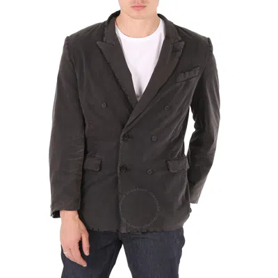 Balenciaga Slim Worn-out Double-breasted Jacket In Black