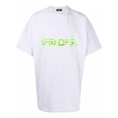 Balenciaga Slime Oversized T-shirt 'grey Green' In White
