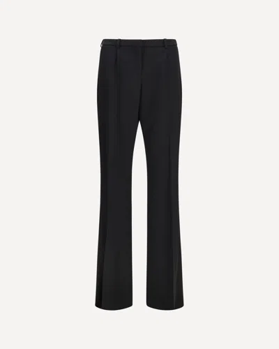 Balenciaga Slim Fit Pleated Tailored Wool Stretch Twill Pants In Black