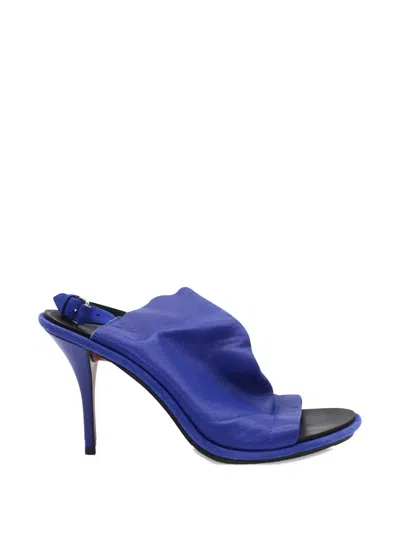 Pre-owned Balenciaga Slingback Heels Sandals In Blue