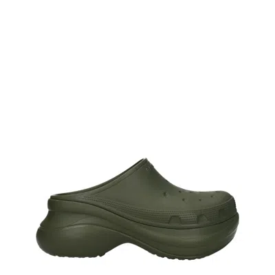 BALENCIAGA BALENCIAGA CIABATTE E ZOCCOLI CROCS UOMO GOMMA VERDE/CACHI