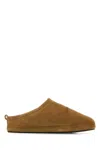 Balenciaga Men Camel Suede Alaska Ankle Slippers