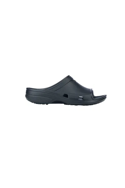 Balenciaga Crocs Rubber Pool Slides In Black