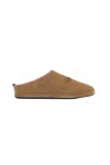 Balenciaga Men Camel Suede Alaska Ankle Slippers In Brown White