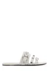 Balenciaga City Studded-strap Slide Sandals In White