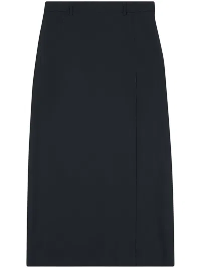 Balenciaga Slit Tailored Skirt In Black