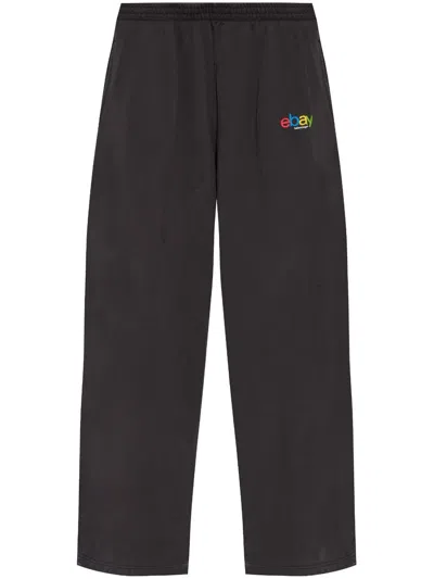 BALENCIAGA SLOGAN-EMBROIDERED TRACK PANTS