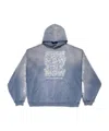 Balenciaga Slogan-print Cotton Hoodie In Blue