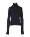 Balenciaga Lace-up Fitted Turtleneck Knitwear Black In Animal Print