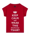 Balenciaga Mini Cropped Crew-neck T-shirt With Keep Calm Logo In Red