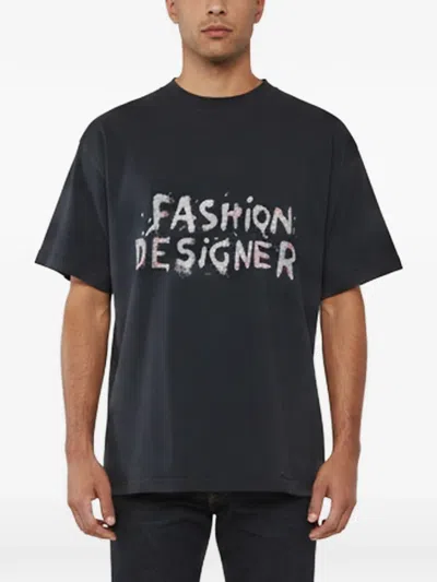 Pre-owned Balenciaga Slogan-print T-shirt In Black