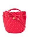 Balenciaga Small B Quilted Bucket Bag In Red