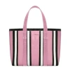 Balenciaga Small Barbes East-west Striped Shopper Tote In Pink