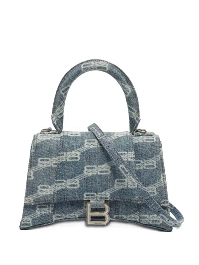 Pre-owned Balenciaga Small Bb Monogram Hourglass Handle Bag In Blue