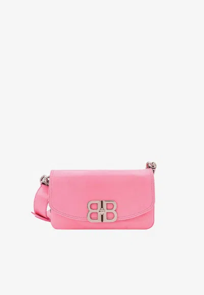 Balenciaga Small Bb Soft Shoulder Bag In Pink