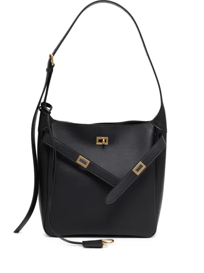 Balenciaga Small Bel Air Leather Hobo Bag In 1000 Black