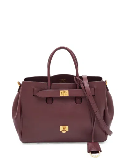 Pre-owned Balenciaga Small Bel Air Tote Bag In Red