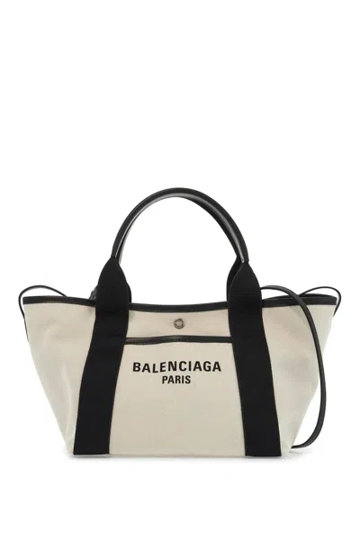 Balenciaga Shoulder Bag With Contrasting Accents And Bold Logo In Neutrals