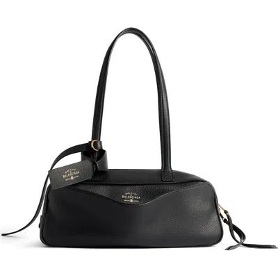 Balenciaga Small Bowling Leather Satchel In Black