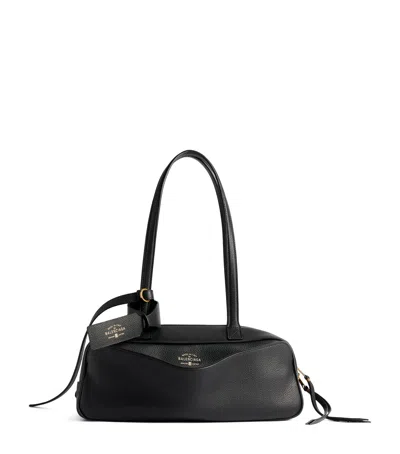 Balenciaga Small Calf Leather Carrie Bowling Top-handle Bag In Black