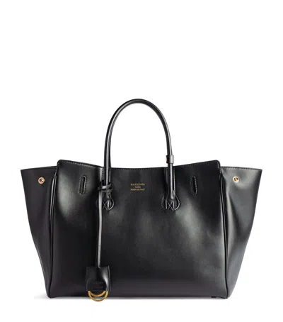 BALENCIAGA SMALL CALFSKIN HAMPTON TOP-HANDLE BAG