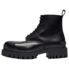 Balenciaga Small Cowhide Lacing Martin Mid Boots 'black'