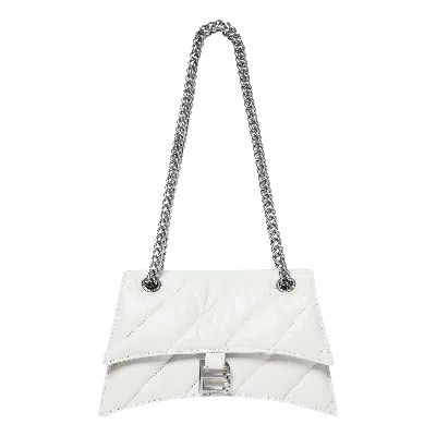 Pre-owned Balenciaga Small Crush Chain Bag 'optic White'