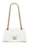 Balenciaga Crush Crocodile-embossed Crossbody Bag In Optic White