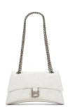 Balenciaga Extra Small Crush Shoulder Bag In Optic White