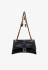 Balenciaga Small Crush Chain Shoulder Bag With Charms In Black