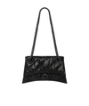 Balenciaga Small Crush Chain Shoulder Bag In Black