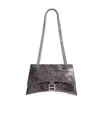 Balenciaga Small Crush Leather Shoulder Bag In Black