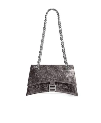 BALENCIAGA BALENCIAGA CRUSH LOGO PLAQUE CHAIN SHOULDER BAG