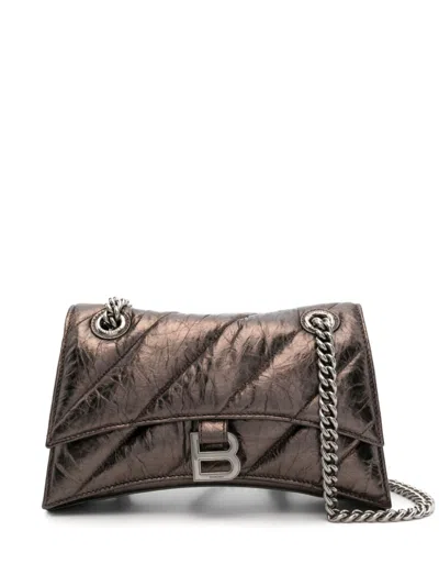 BALENCIAGA SMALL CRUSH LEATHER SHOULDER BAG