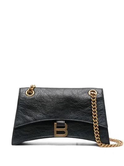 Balenciaga Black Crush Small Leather Shoulder Bag