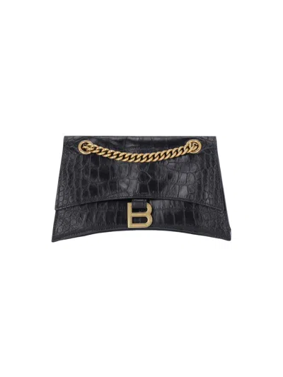Balenciaga Small Shoulder Bag "crush" In Black