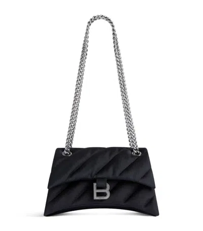 Balenciaga Small Crush Shoulder Bag In Black